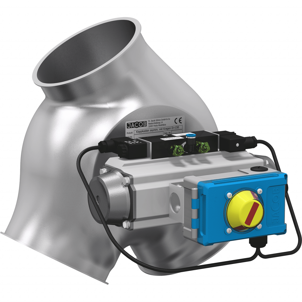 twoway valves with inner collar, asymmetrical, fitted with pneumatic